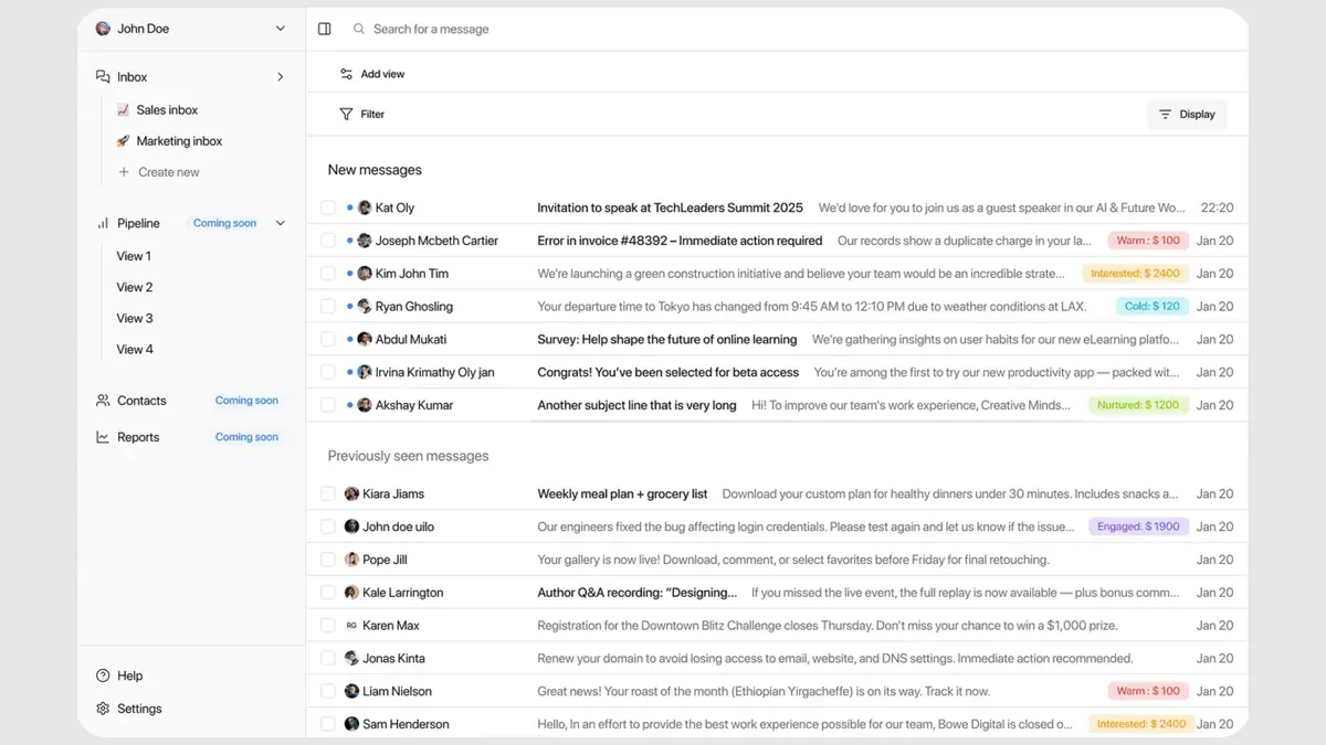 Master Inbox Workspace