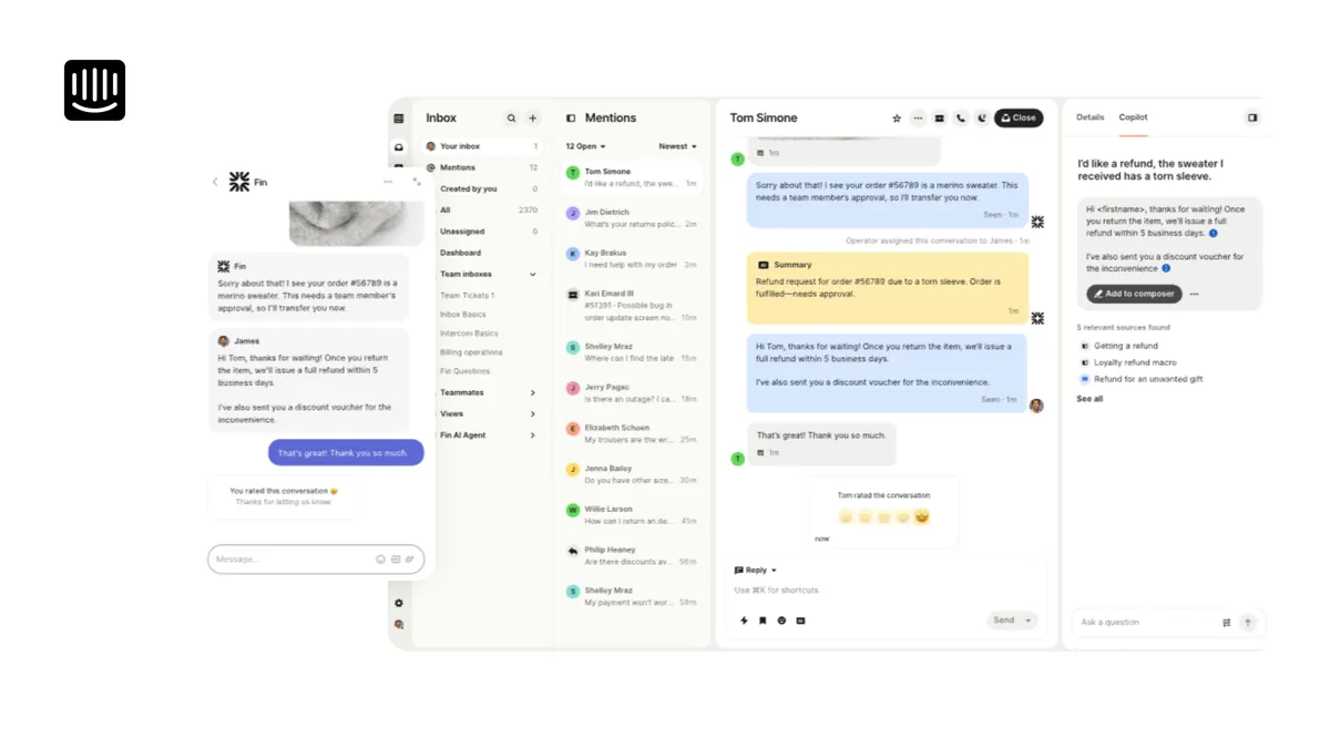 Intercom dashboard