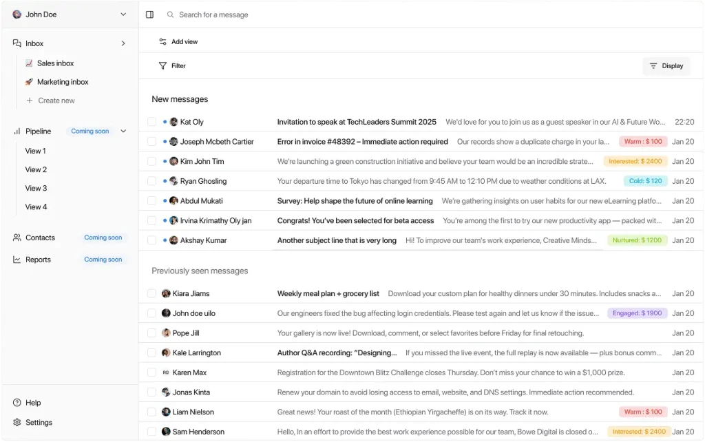 master inbox workspace