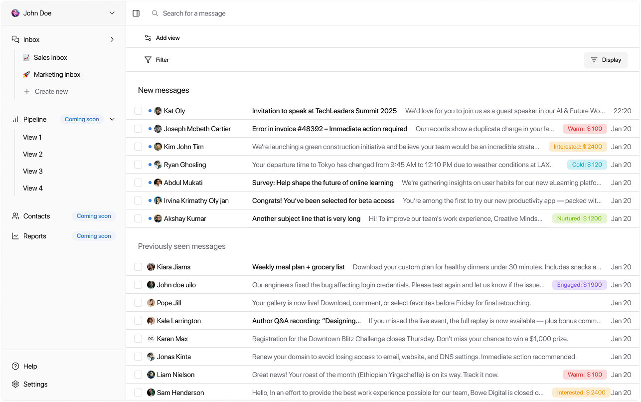 Master Inbox Dashboard